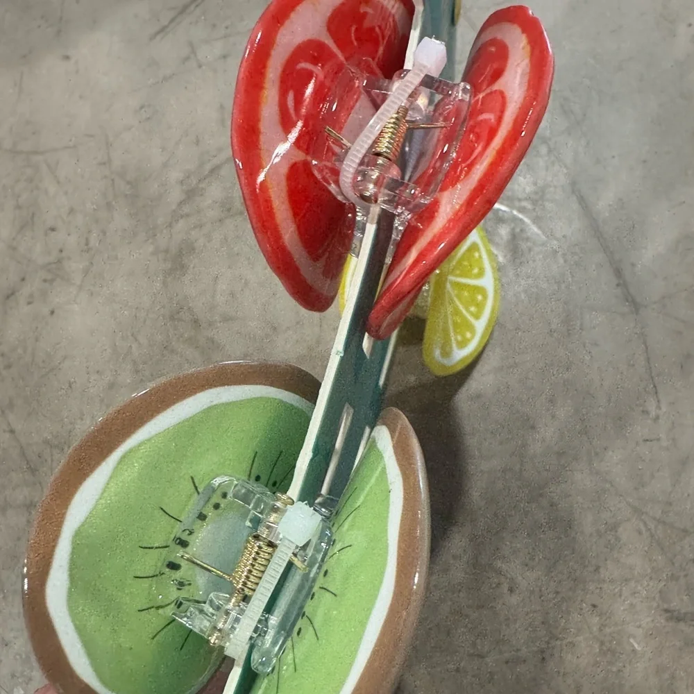 Piper K set of 4 Fruit-Themed Hair Clips- cute comfy pretty and practical 🍉 🍊🍋🥝